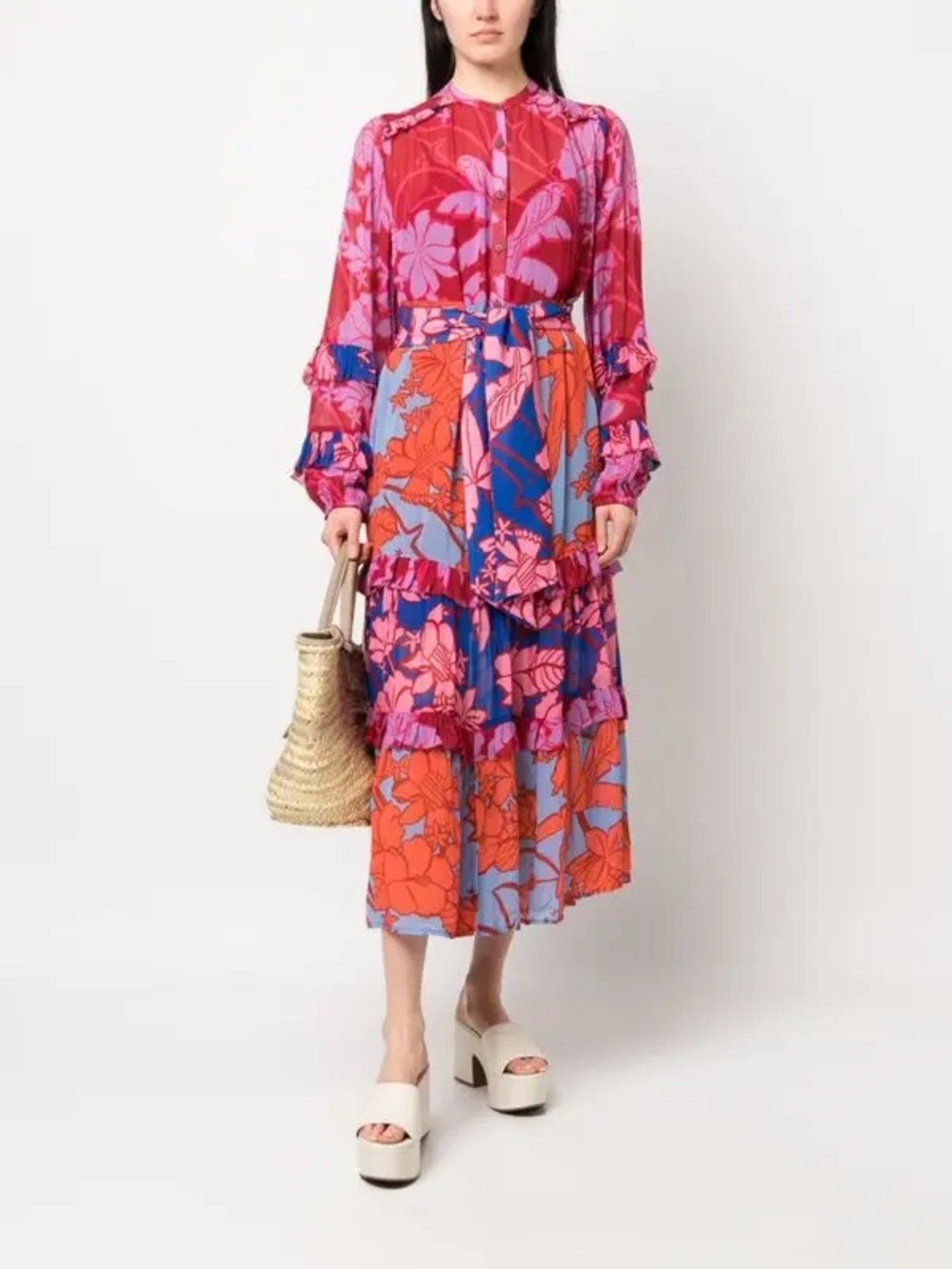 FARM Rio Mixed Living Nature Maxi Dress, Size Small